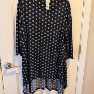 Elegant Black and White Polka Dot High Low Dress